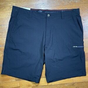 Zeroxposur Men's Performance Utility Shorts 40 Black Stretch Zip Pocket Golf NWT